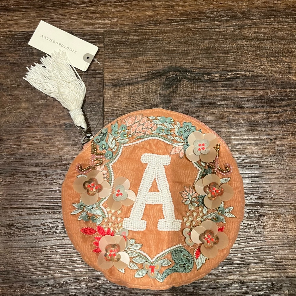 Anthropologie A Initial Pouch